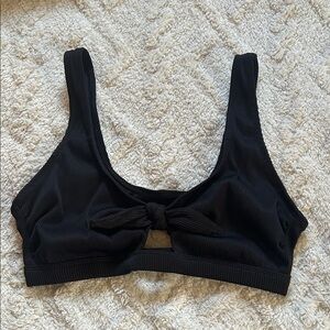 Black Ribbed Bikini Top